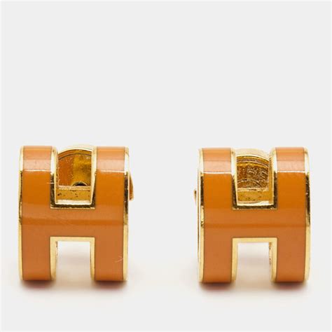 hermes earrings orange